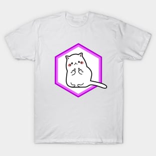 kawaii cat shows faki, shows bad gestures T-Shirt